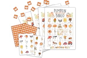 OZTEMETY Fall Pumpkin Bingo Game, Autumn & Thanksgiving Party Supplies, Favors & Decorations for Adults, 24 Players