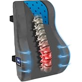 Sealy High Back Memory Foam Lumbar Support Pillow for Office Chair or Gaming Chair, Orthopedic Back Pillow for Car Seat, Gray