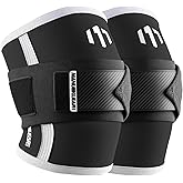 MANUEKLEAR Adjustable Compression Elbow Wraps for Weightlifting(1 Pair), Elbow Sleeves Weightlifting Men with Compression Band, 5mm Neoprene Elbow Strap for Weight Lifting and Bench Press