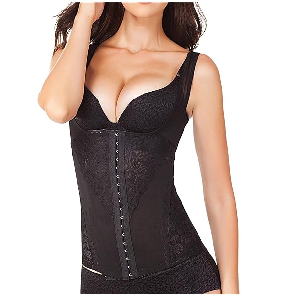 TAILONG Women's Body Shaper Waist Trainer Tank Top Vest Girdle Bustiers (5XL (2-3 Days Delivery), Black (US SELLER))