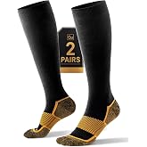 Easy On Medical Copper Compression Socks 20-30 mmHg for Women &amp; Men (2 Pairs) - Knee High Graduated Compression for Circulation, Swelling, Odor Control, Athletic, Travel, Flying