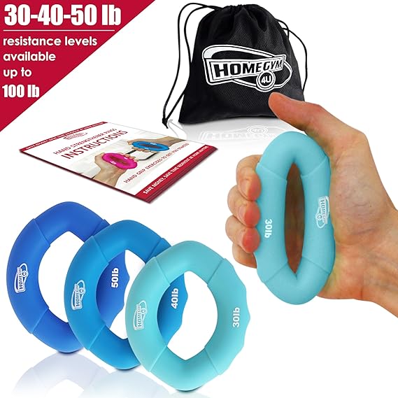 3 in 1 Handmuskeltrainer & Fingertrainer (5-45 kg) – Handtrainer Ring & Unterarm Trainingsgerät aus Silikon für bessere Finge