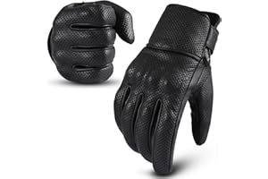 AAASPORTX aasportx Motorcycle Gloves - Men's Leather Motorbike Gloves with Touchscreen Function - Non-Slip Pads for Men & Women