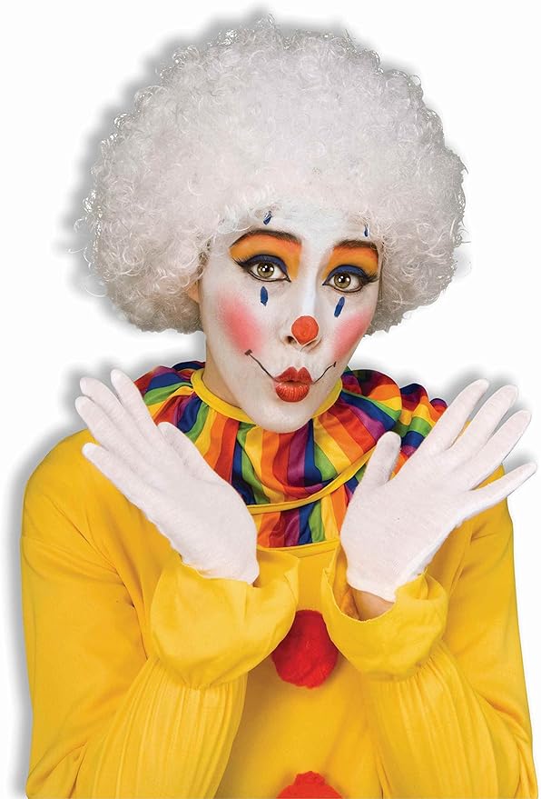 Amazon.com: Forum Novelties Unisex Afro/Clown Wig, White, One Size: Toys & Games