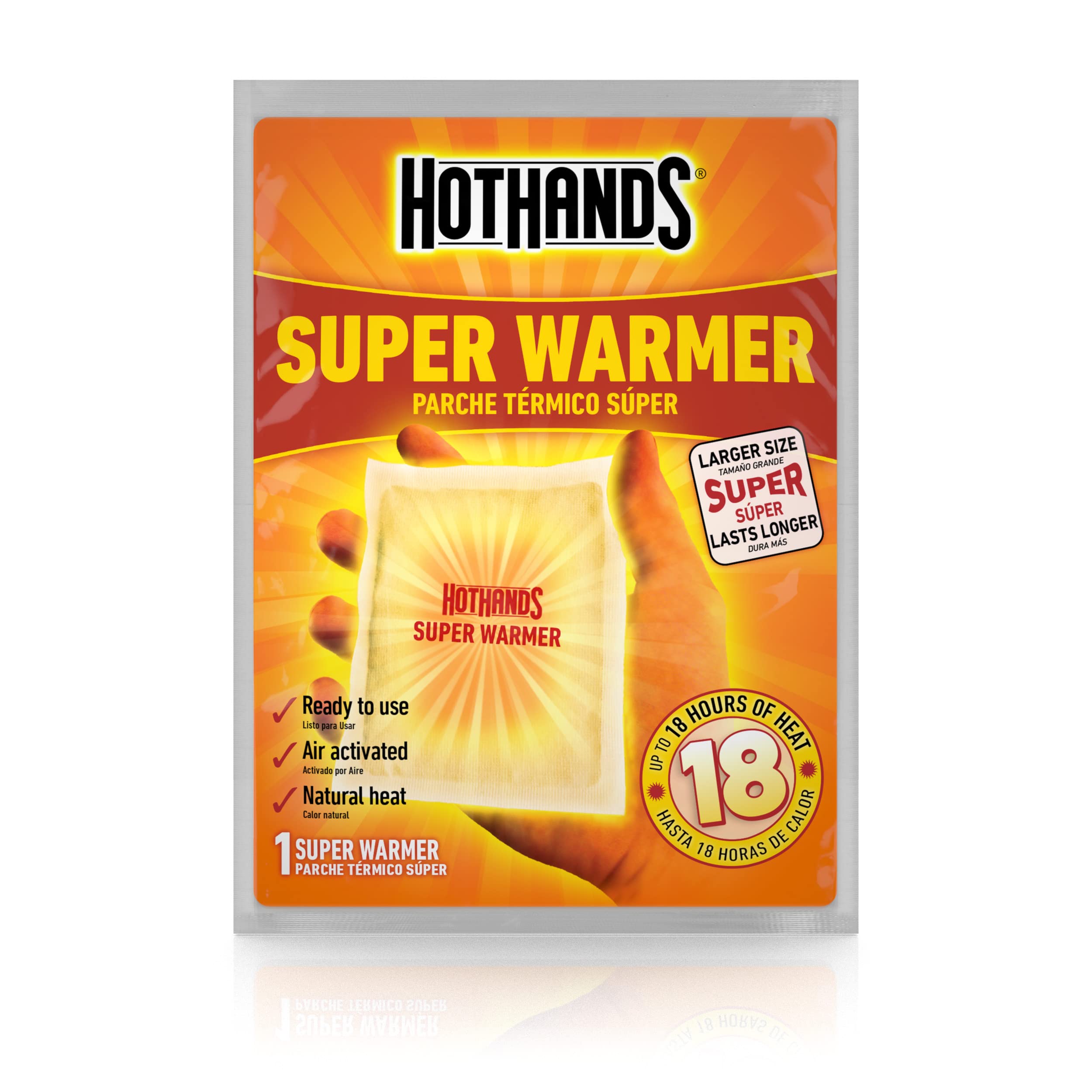 HotHands Body & Hand Super Warmers - Long Lasting Natural Odorless Air Activated Warmers - Up to 18 Hours of Heat - 10 Individual Warmers