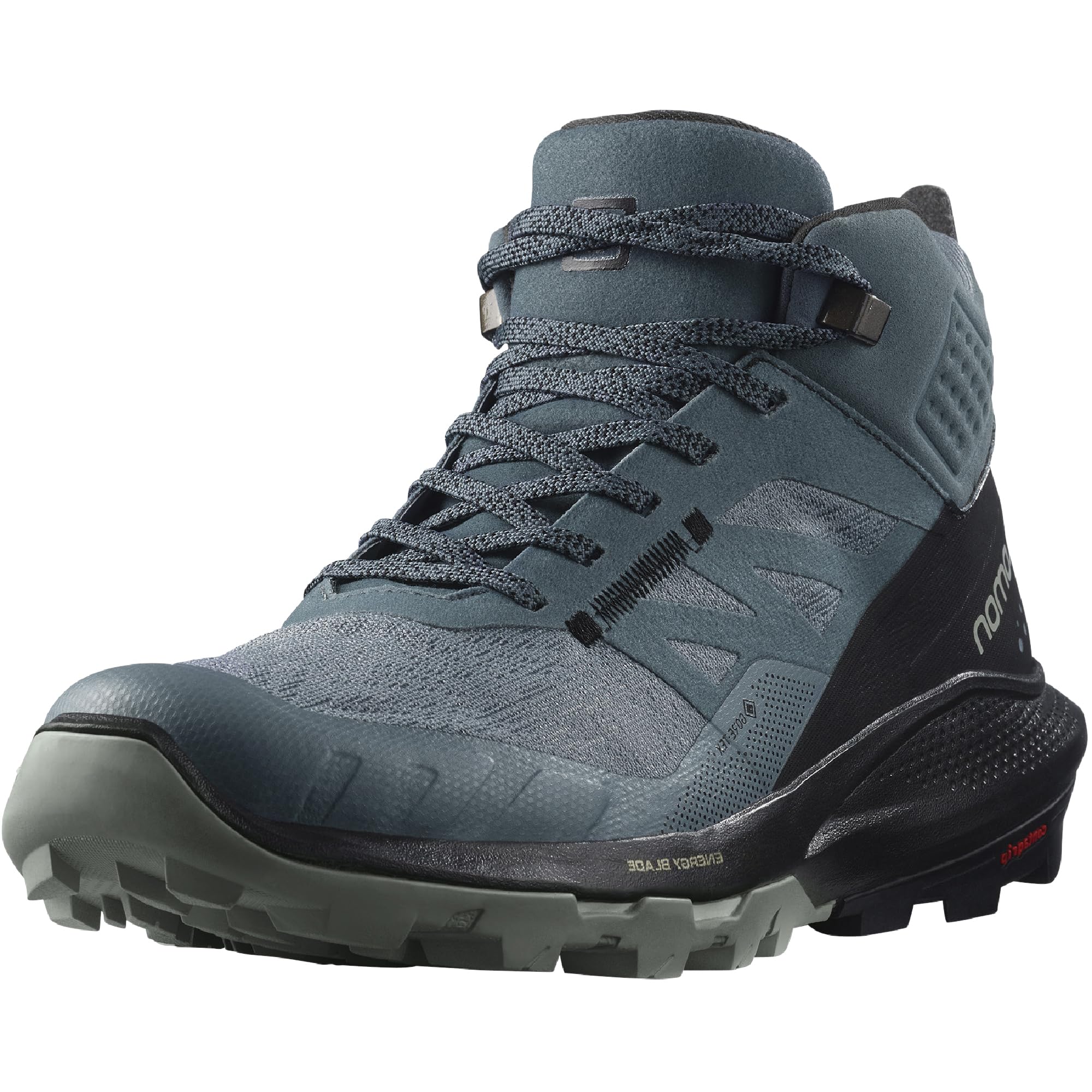 Salomon Women’s OUTPULSE Mid Gore-Tex Hiking Boots for Women, Stormy Weather/Black/Wrought Iron, 9