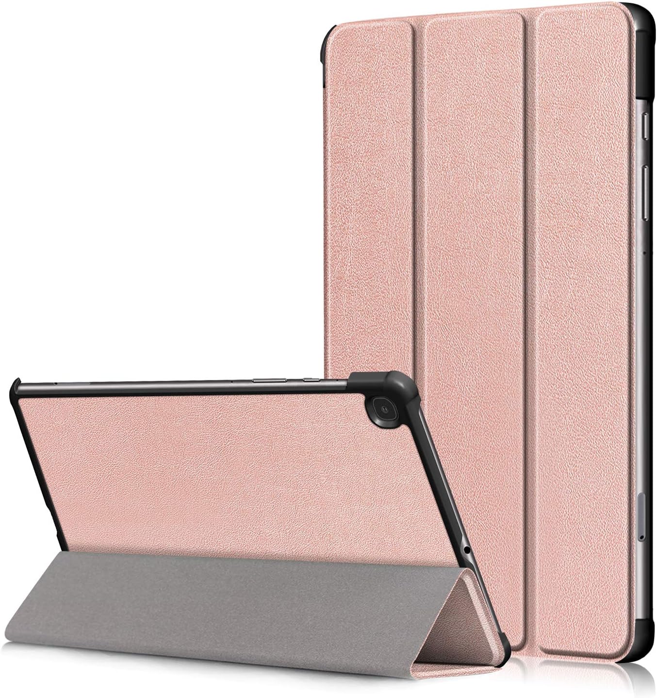 Case for Samsung Galaxy Tab S6 Lite 10.4 Inch Tablet 2020 SM-P610/SM-P615 - UGOcase Slim Lightweight Shockproof PU Leather Tri-fold Shell Multi-Angle Stand Cover for Galaxy Tab S6 Lite, Rose Gold