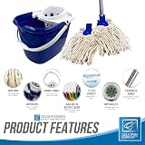 TDBS Floor Mop and Bucket Set Blue 2pc Heavy-Duty Wringer 12L view 2