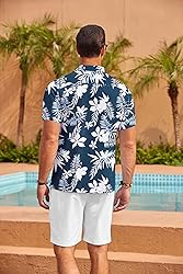 COOFANDY Mens Hawaiian Shirt Short Sleeve Floral