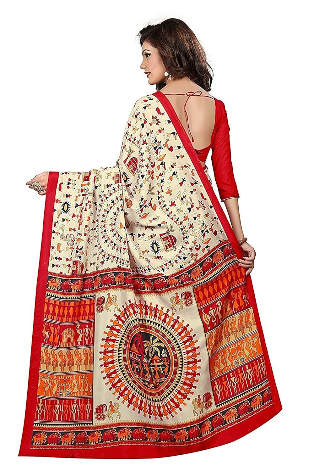 fabdiamond women's cotton saree with blouse piece(free_size)