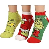Bioworld The Grinch AOP Big Face Womens Cozy Ankle Socks 3 Pack