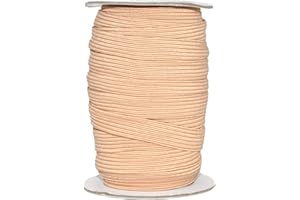 Mandala Crafts 12mm 20 Yds Roll of Nude Elastic Bands for Sewing - 1/2 Flat Elastics Cord - 1 2 Inch Braided Stretch Straps f