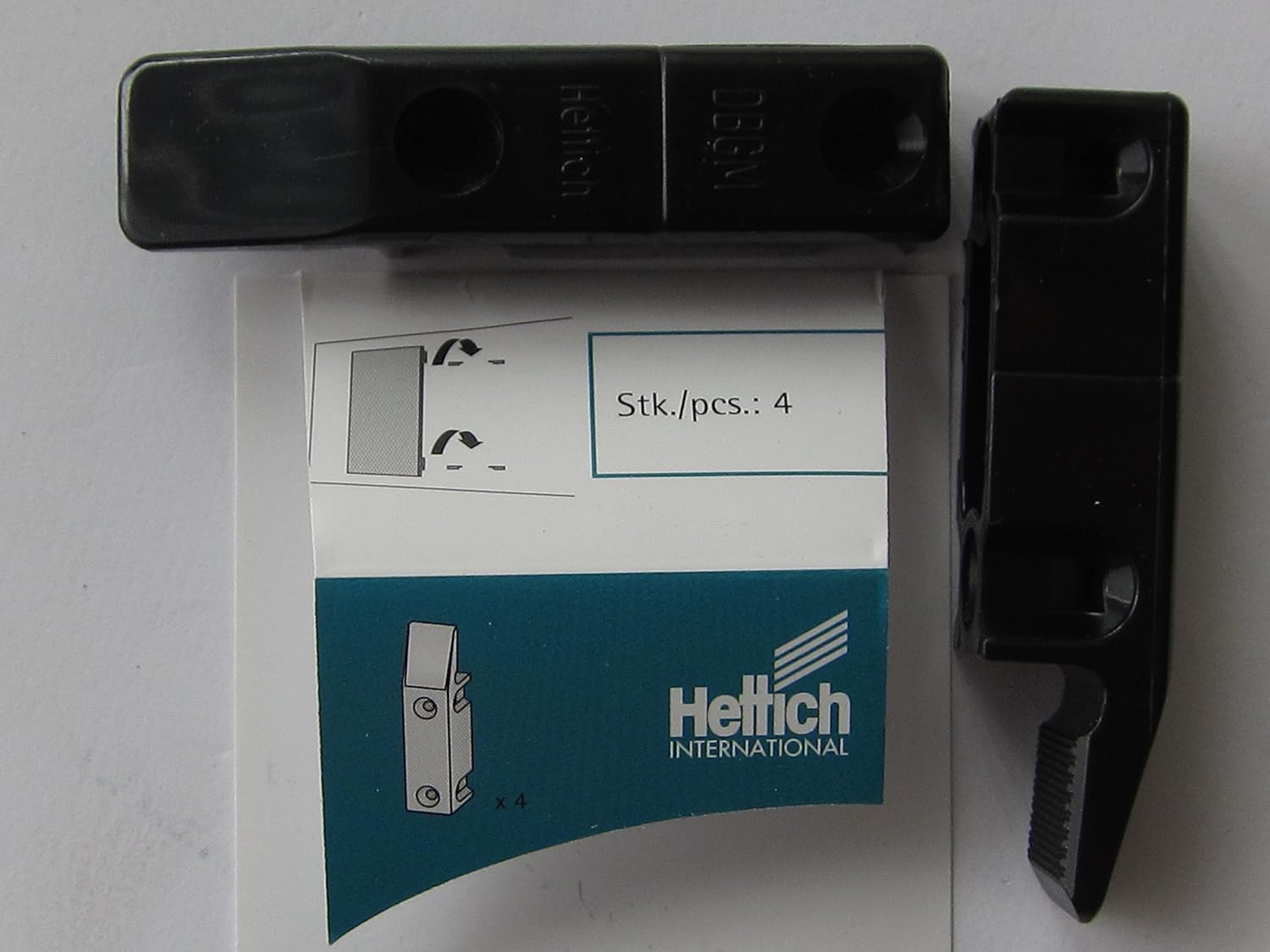 'HETTICH Mounted Fitting "Multiclip for Screwing On/64 x 15 x 15 mm