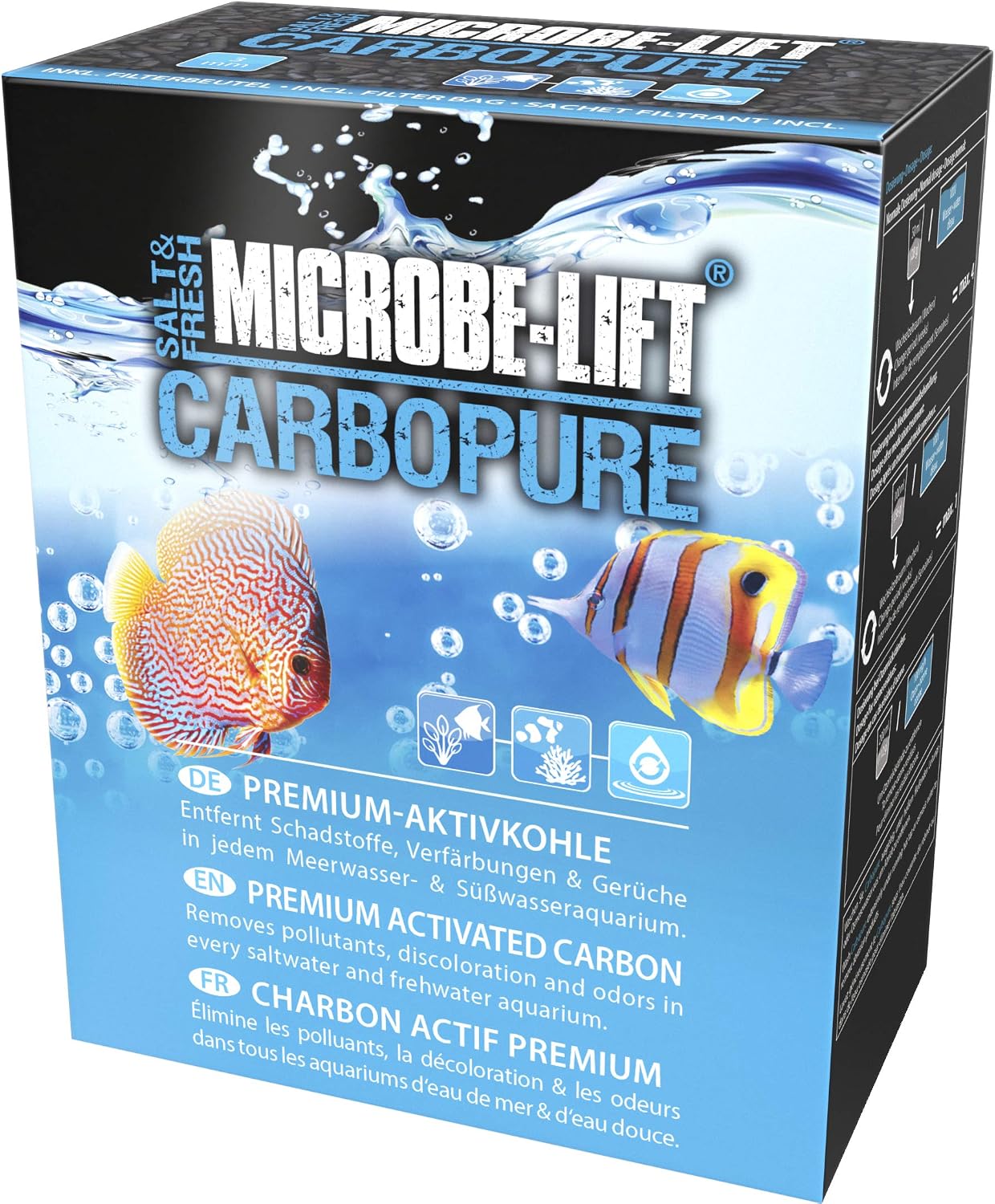 Aquarium activated carbon, ARKA Carbopure 1000 ml, removes cloudiness, medication residue & colourants - Image 4