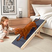 iPetba Dog Ramp for Bed & Couch for Small Dogs - Joint-Friendly, Anti-Slip, Folding, Adjustable, Portable, Up to 35 lbs