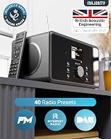 MAJORITY Bard Bluetooth Internet Radio with DAB+ 100W 2.1 Speakers view 4