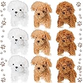 Sumind 9 Pcs 4" 5" Mini Plush Stuffed Dog Party Favor Small Puppy Stuffed Animal Bulk Soft Toy Doll Cute for Kids Easter Graduation Gift Baby Shower Birthday Adopt Party(Curly Puppy)