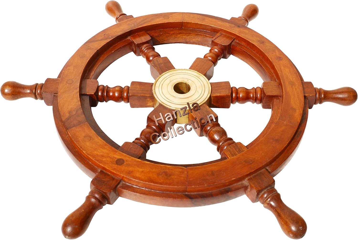 Amazon Com Hanzla Collection Vintage Brass Hub Ship Boat Steering Wheel Wood Pirate Nautical Fishing Maritime Everything Else