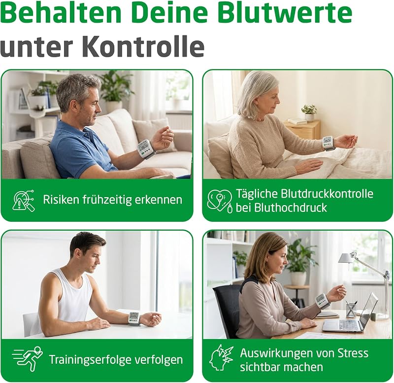 BW 315 Handgelenk Blutdruckmessgerät, Blutdruck- und Pulsmesser