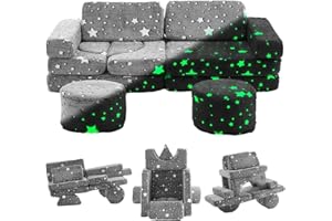 DEYGIA Kids Couch 13PCS, Modular Toddler Couch, Kids Couch for Playroom, Modular Kids Couch for Boys and Girls, Kids Play Couch for Kids (Glowing Star, M)
