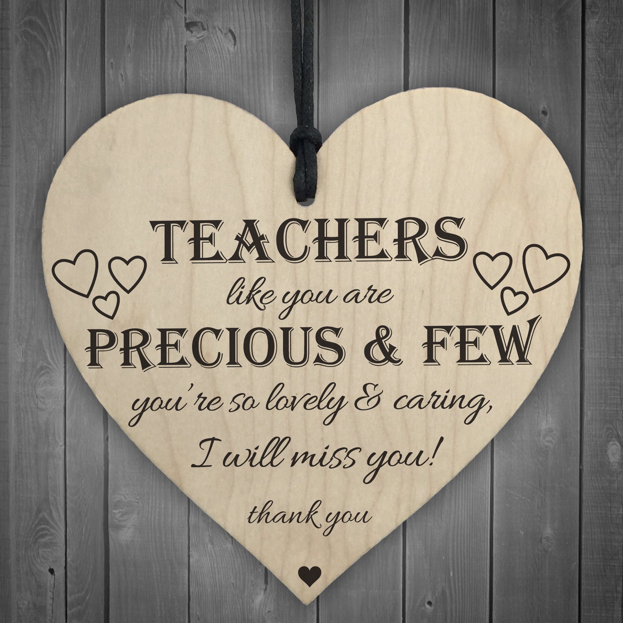 RED OCEAN Teachers Are Precious Wooden Hanging Heart Shabby Chic Thank
