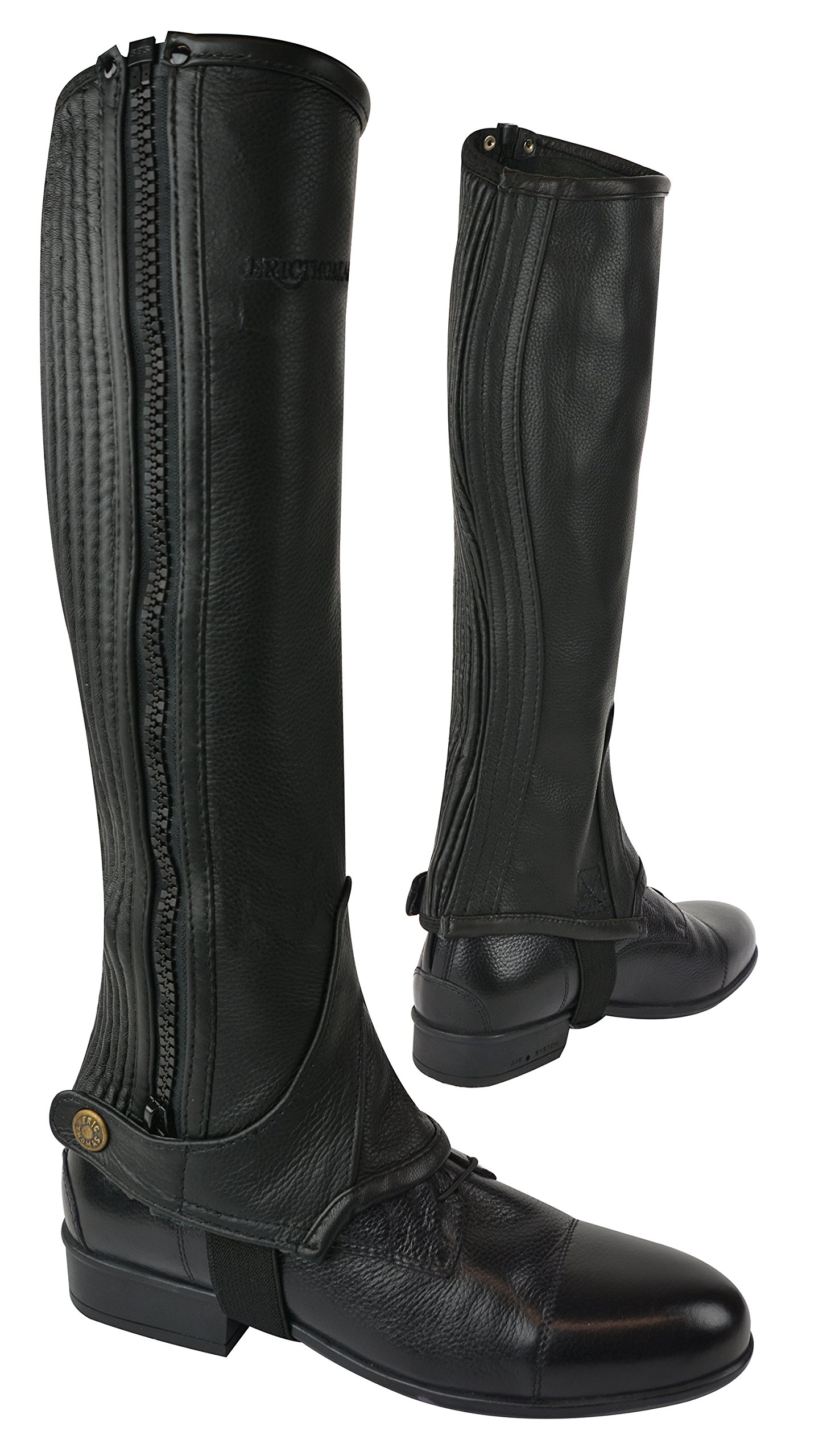 Eric Thomas Unisex Adult 913015 Leather Half-Chaps - Black/Blk/Blak, One Size