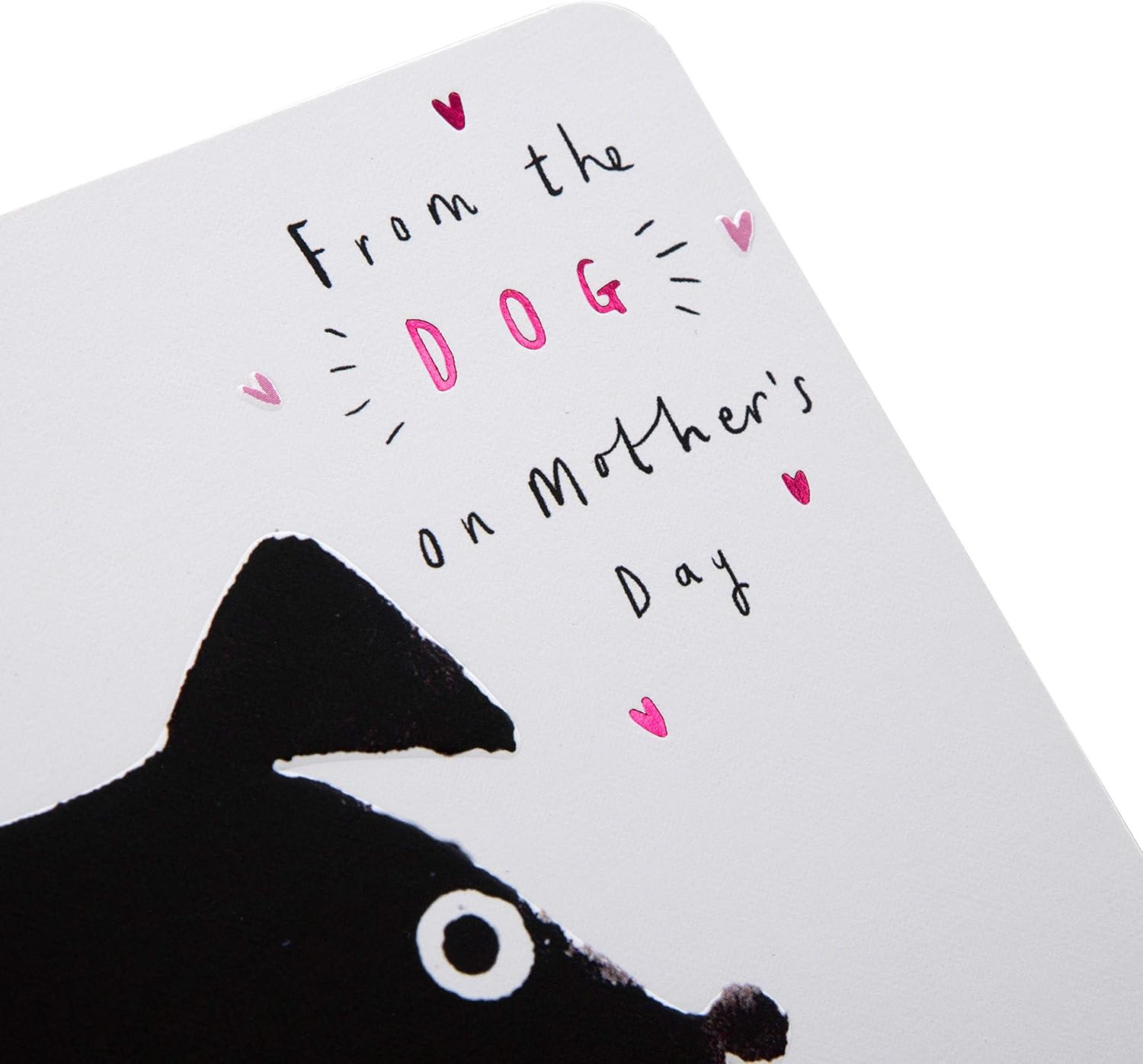 Hallmark Mothers Day Card from The Dog, Cute Black Dog Design, from The Pet, Black, Pink, White, Multicoloured, 17.3cm by 11.9cm - Image 4