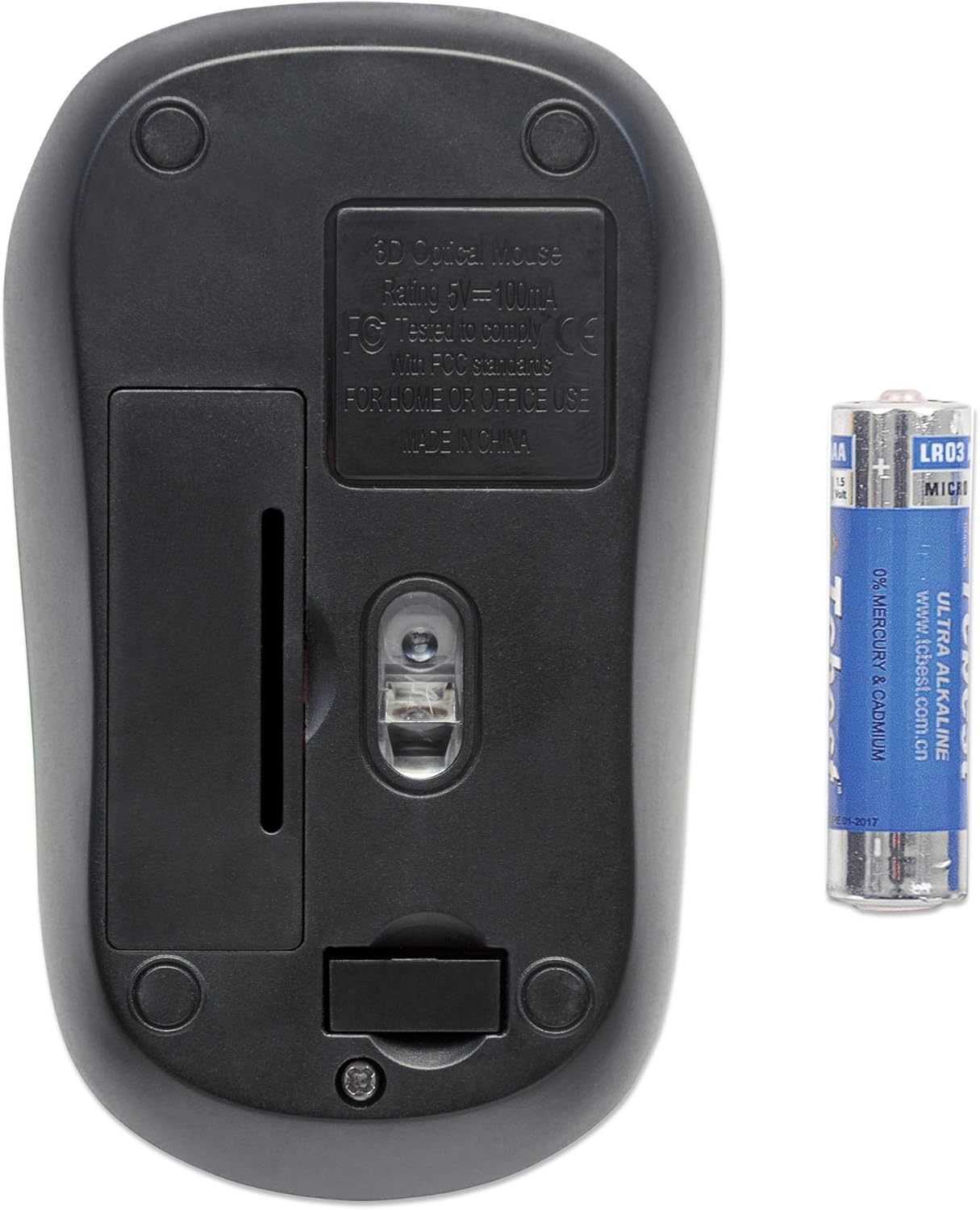 Manhattan Success Wireless Mouse, Black/Orange, 1000dpi, 2.4Ghz (up to 10m), USB, Optical, Three Button with Scroll Wheel - Image 5