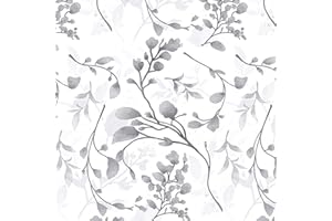 Orainege Gray Floral Wallpaper Peel and Stick Wallpaper Self Adhesive Floral Contact Paper Waterproof 17.7 in ×118.1 in Removable Wallpaper for Bedroom Bathroom Cabinets Decor