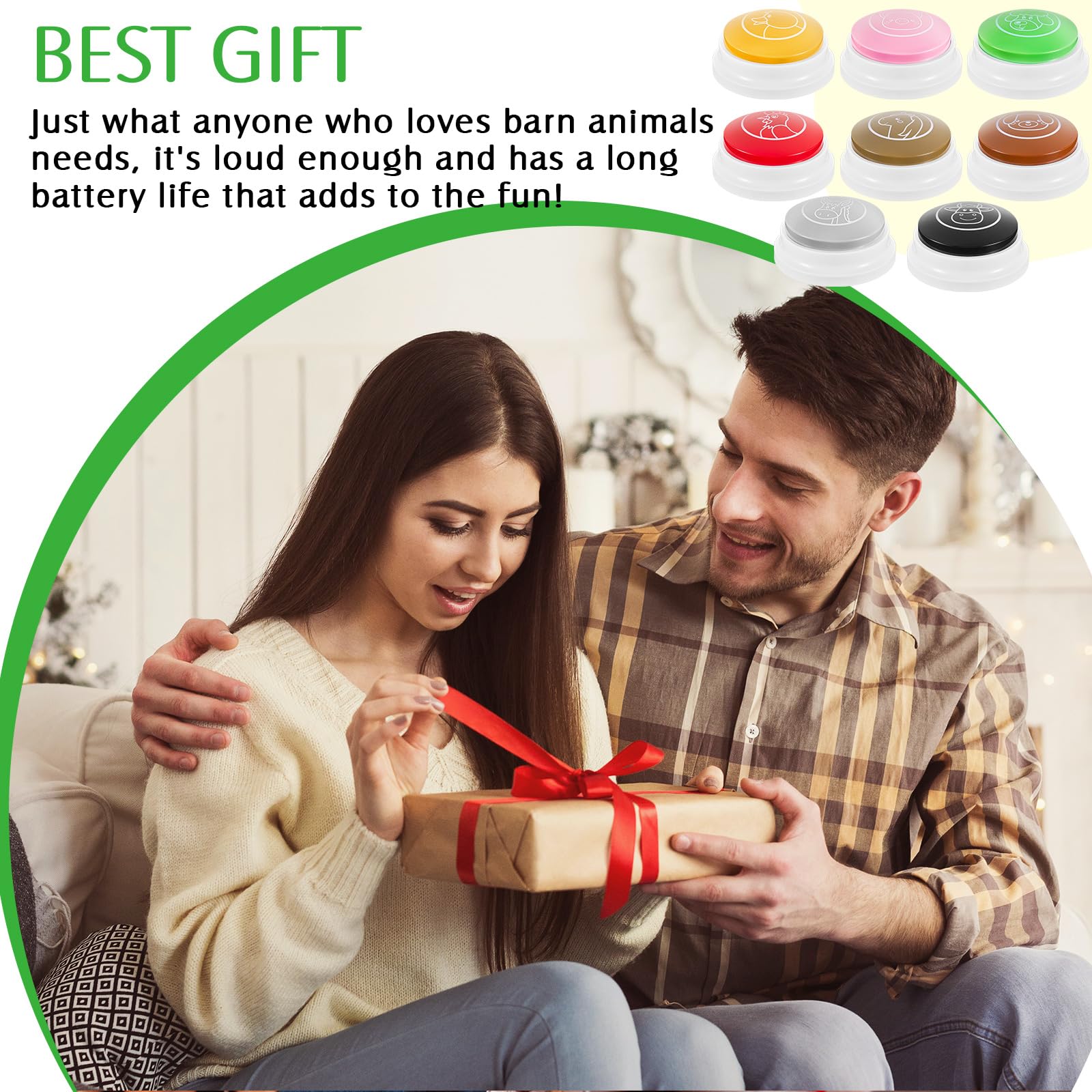 Syhood 8 Pcs Animal Sounds Buzzer for Trivia Games, Answer Buzzers for Classroom, Feud Jeopardy Buzzer Button with Lights and Sounds for Classroom Party Teacher Game Show(LED Style)