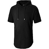 GIVON Men’s Slim Fit Waffle Knit Pullover Hoodie Longline 100% Cotton with Shrink-resistant Fabric