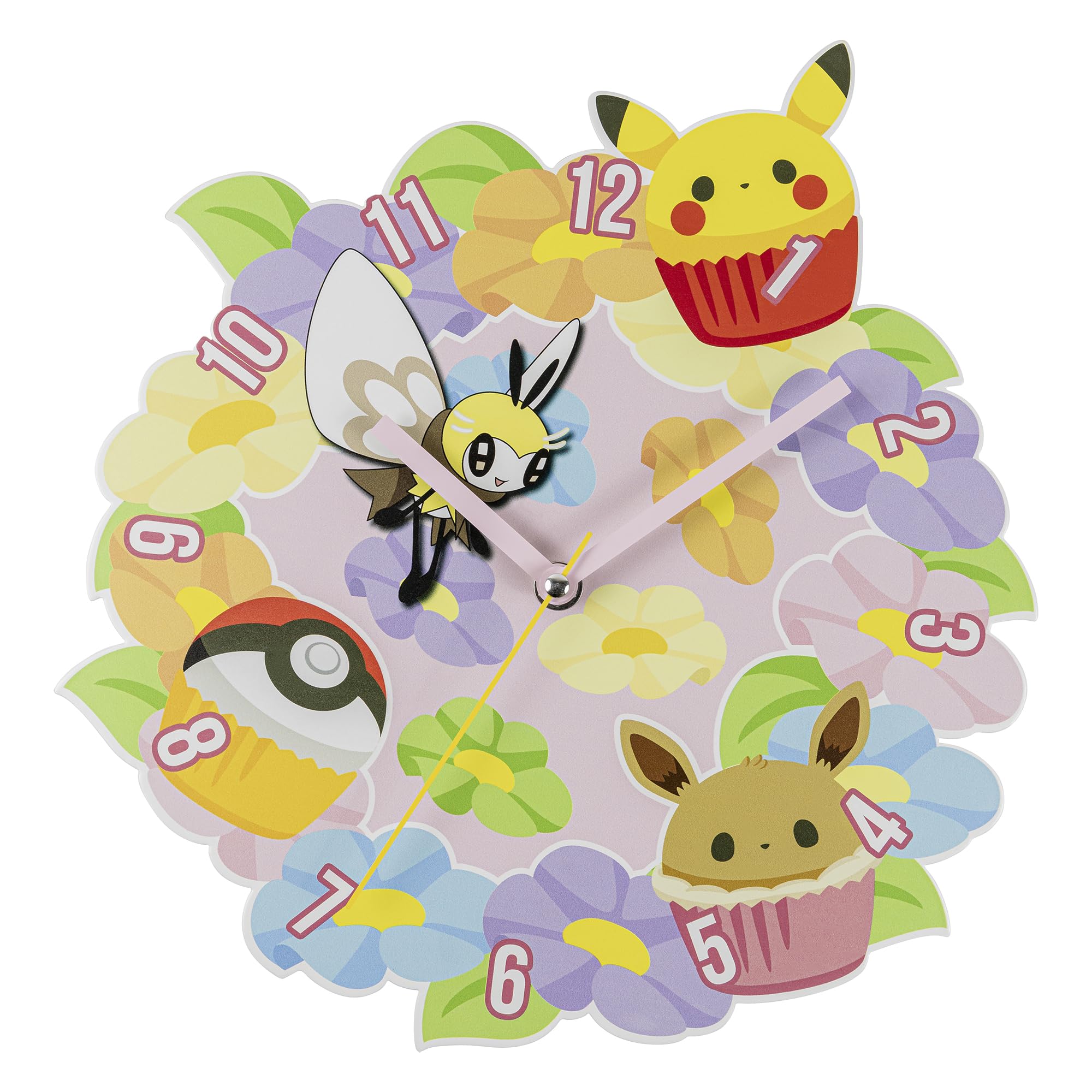 Accutime Pokémon Multicoloured Flower Wall Clock Kids Living Room, Bedroom, Kitchen POK3182