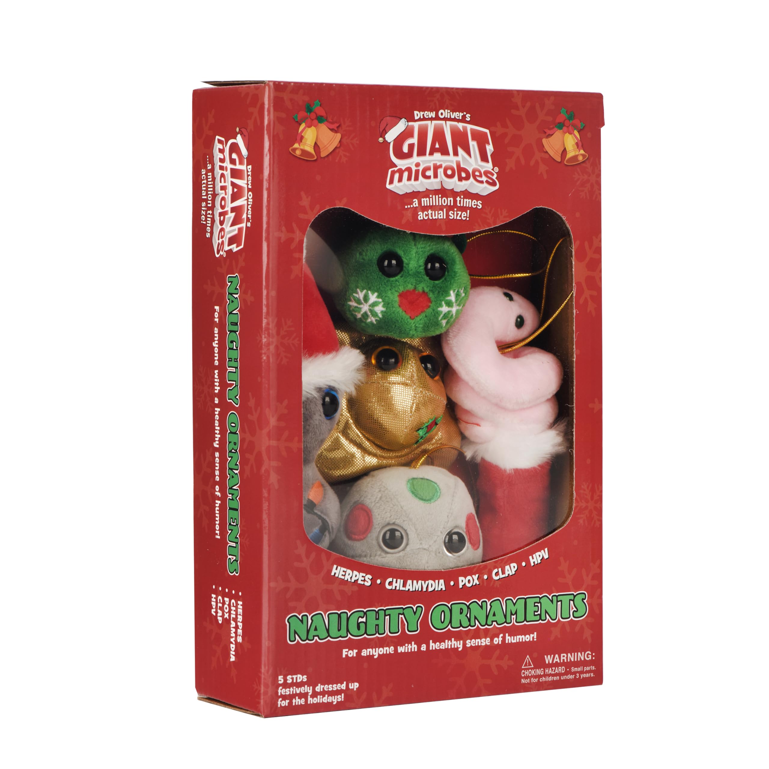 Giant Microbes Christmas Decorations Original Plush Toy Xmas Naughty Ornaments