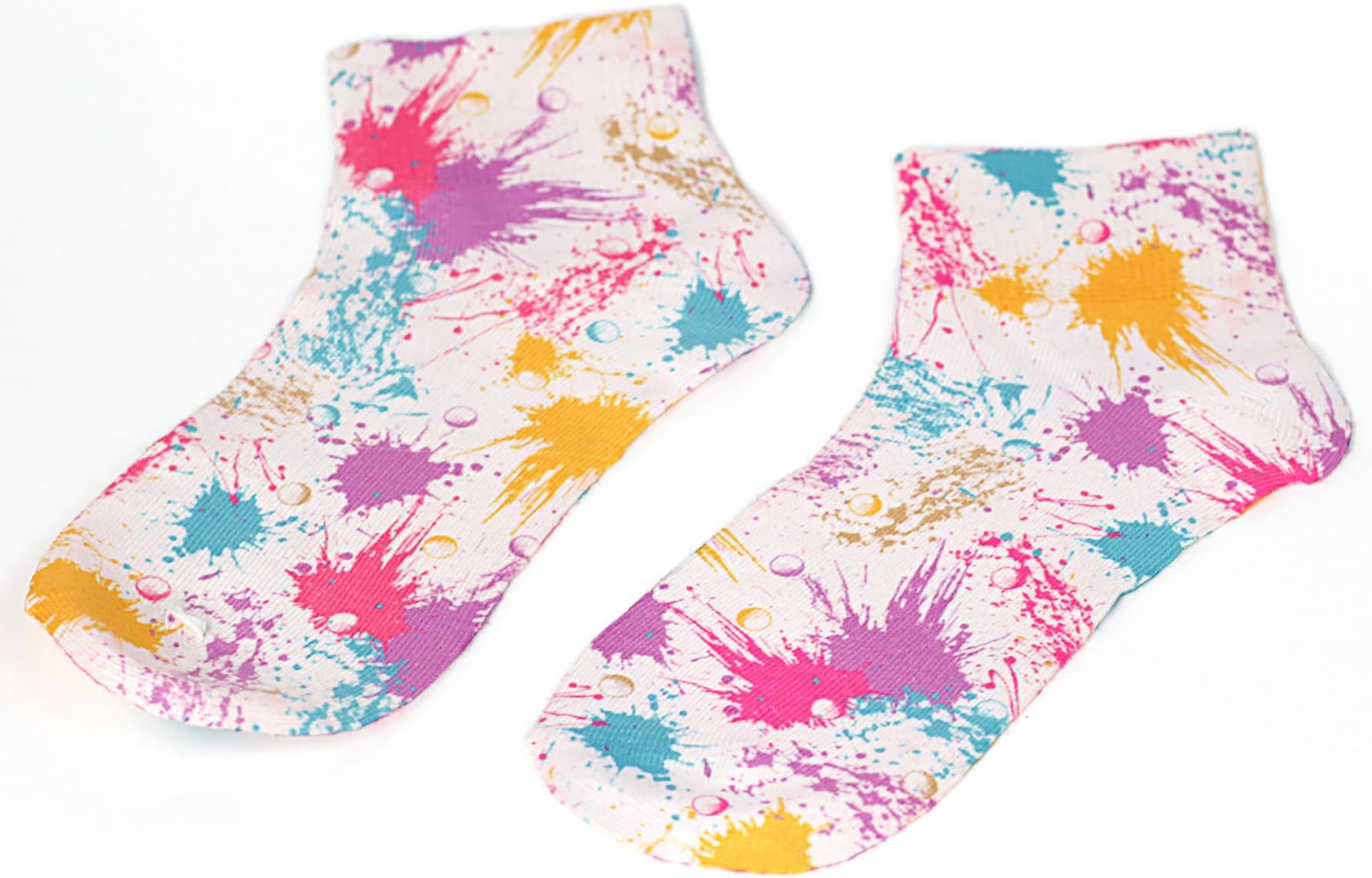 Kissi Couture Big Girls Golf Ball Paint Splatter Socks O/S Multicolor