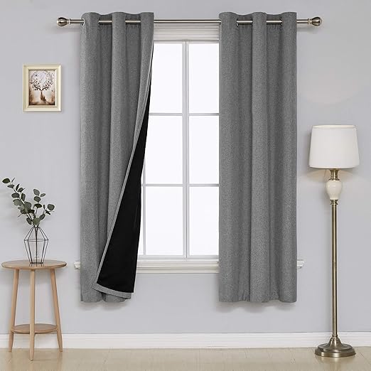 Amazon Com Deconovo Grey Blackout Curtains Decorative Top Grommet