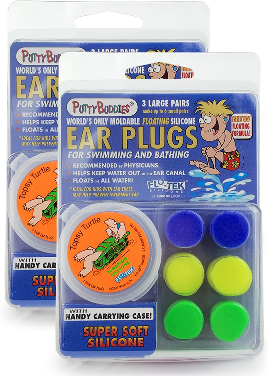 PuttyBuddies (3 Pack) Floating(colour may vary) (2 Packs (6 Pairs))