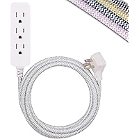 Cordinate Designer 3-Outlet Power Strip with Surge Protection, 10 Ft Braided Extension Cord, Tamper Resistant Safety…