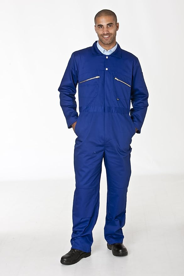 Men's Workwear Safet Work Heavyweight Zip Front Coverall with KneePad