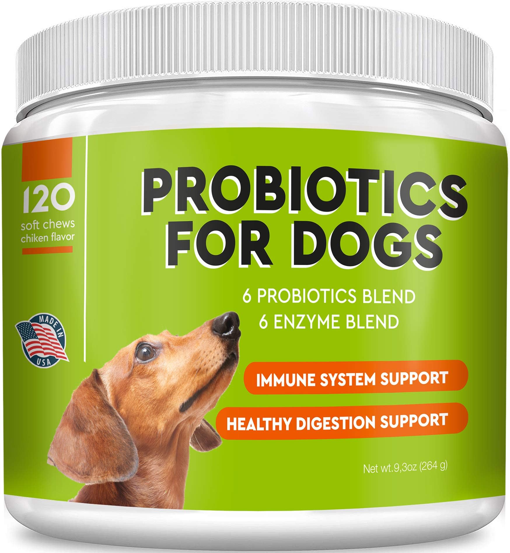 Pawfectchow Probiotics for Dogs + Natural Digestive Enzymes - Made in USA - 240 Billion CFUs Prebiotics Chews - Diarrhea, Gas, Constipation Relief-80 Chews