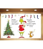Sunwer Whoville Weihnachtstürabdeckung 'Merry Grinchmas' – 90x180 Cm Party-Deko Für Tür, Winterfest, Polyester
