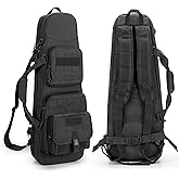 DSLEAF Double Short Barrel Rifle Case for 32” Rifles, Soft Tactical Rifle Backpack & Padded Rifle Bag for Hunting and Shooting