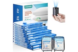 MONVANE Vacuum Storage Bag with cordless Electric Air Pump, 8 Pack(17.7 * 13.7 in) Double Zip Seal Space Saver Bag, Vacuum Sealer Bags for Travel and Outdoor Storage