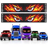 LED Eyes for Car Windshield, 2PCS 24 x 5 in RGB Animated Display for Trucks &amp; RVs | Animated devil eyes, DIY text &amp; graphics, Halloween &amp; Christmas effects, app &amp; remote control, flexible USB-powered design