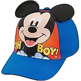 Disney Mickey Mouse Boys Baseball Cap - Comics and 3D Pop Out Ears- Toddler Boys 2-4 Years (Blue)