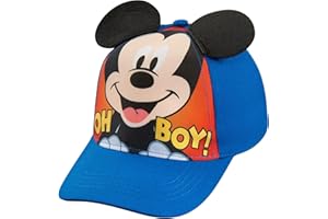Disney Mickey Mouse Boys Baseball Cap - Comics and 3D Pop Out Ears- Toddler Boys 2-4 Years