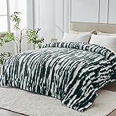 Easthome Heated Blanket Twin - 62"x84" Fast Heating Bed Electric Blankets with 6 Heating Levels & 10 Hours Auto Off, Soft Ribbed Faux Fur Sherpa, Over-Heated Protection ETL, Dark Green