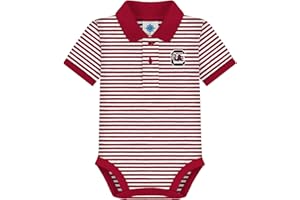 Creative Knitwear College Baby Striped Polo Bodysuit - Team Logo, Multiple Colors, for Boys & Girls (0-12 Months)