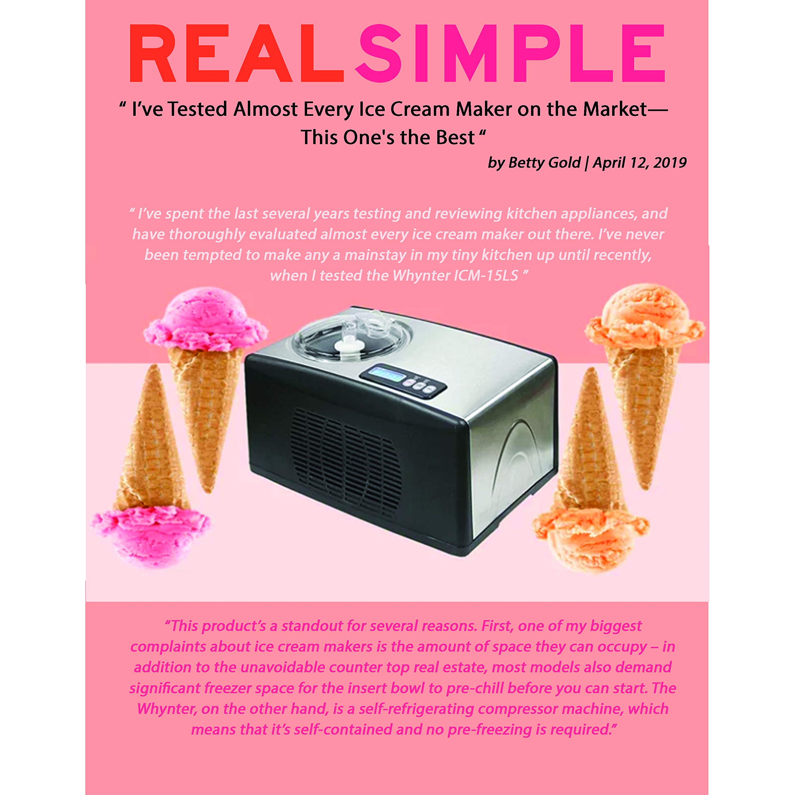 Galleon Whynter ICM15LS Ice Cream Maker, Stainless Steel