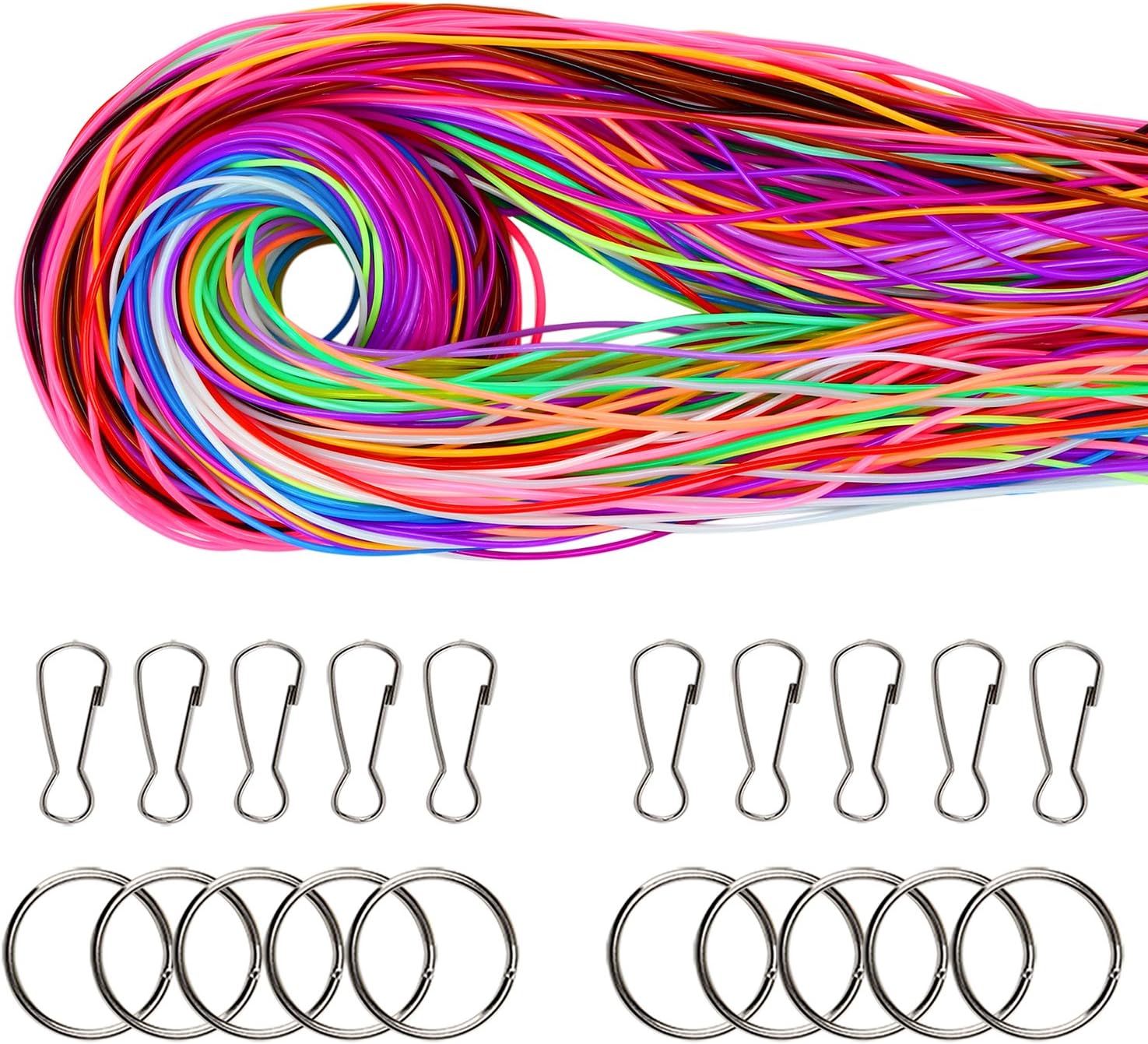 Keriber 200 Pieces Scoubidou Strings Plastic Lacing String Craft Gimp