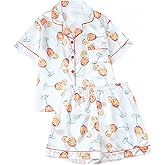 NYXBLOOM Satin Pajamas for Women Set Shorts & Button Down Short Sleeve